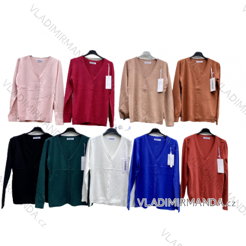 Damen Dünner Langarm Strickpullover (L / XL ONE SIZE) ITALIAN FASHION IMD211018