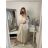 Sommer Midi Kurzarm Sommerkleid (S / M / L ONE SIZE) ITALIAN FASHION IMWA223453