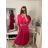 Sommer Midi Kurzarm Sommerkleid (S / M / L ONE SIZE) ITALIAN FASHION IMWA223453