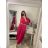 Sommer Midi Kurzarm Sommerkleid (S / M / L ONE SIZE) ITALIAN FASHION IMWA223453