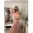 Sommer Midi Kurzarm Sommerkleid (S / M / L ONE SIZE) ITALIAN FASHION IMWA223453