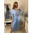 Sommer Midi Kurzarm Sommerkleid (S / M / L ONE SIZE) ITALIAN FASHION IMWA223453