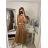 Sommer Midi Kurzarm Sommerkleid (S / M / L ONE SIZE) ITALIAN FASHION IMWA223453