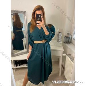 Sommer Midi Kurzarm Sommerkleid (S / M / L ONE SIZE) ITALIAN FASHION IMWA223453