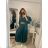 Sommer Midi Kurzarm Sommerkleid (S / M / L ONE SIZE) ITALIAN FASHION IMWA223453