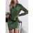 Elegantes Langarm-Hemdkleid für Damen (Einheitsgröße S/M) ITALIAN FASHION IMWB22273