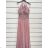 Langes, elegantes, formelles, ärmelloses Damenkleid (Einheitsgröße S/M) ITALIAN FASHION IMPSH24L18806, Königsblau, S/M