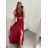 Elegantes Abendkleid für Damen mit Trägern (S/M ONE SIZE) ITALIAN FASHION IMM22fs52571/DR dunkelrosa