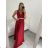 Elegantes Abendkleid für Damen mit Trägern (S/M ONE SIZE) ITALIAN FASHION IMM22fs52571/DR dunkelrosa