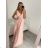 Elegantes Abendkleid für Damen mit Trägern (S/M ONE SIZE) ITALIAN FASHION IMM22fs52571/DR dunkelrosa