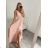 Elegantes Abendkleid für Damen mit Trägern (S/M ONE SIZE) ITALIAN FASHION IMM22fs52571/DR dunkelrosa