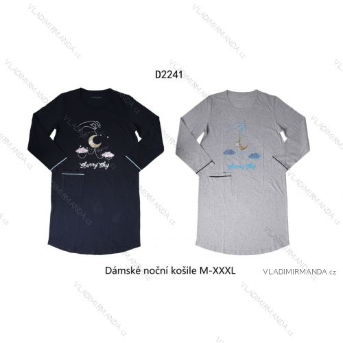 Damen Langarm-Nachthemd (M-3XL) WOLF D2142