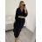 Damen Warmes Langarmkleid (L / XL ONE SIZE) ITALIAN FASHION IM421MIA