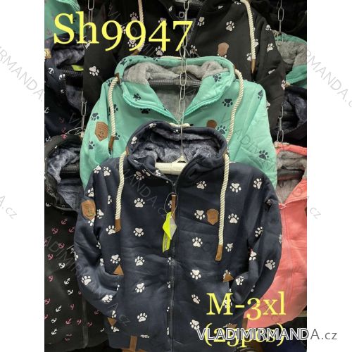 Sweatshirt warmen Samt Reißverschluss Frauen (m-3xl) VINTE VIN19AH-1888