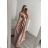 Carmen langes, trägerloses, elegantes Satin-Damenkleid (S/M ONE SIZE) ITALIAN FASHION IMPBB22B22735/DR – Limettengrün – S/M