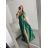 Carmen langes, trägerloses, elegantes Satin-Damenkleid (S/M ONE SIZE) ITALIAN FASHION IMPBB22B22735/DR – Limettengrün – S/M