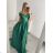 Carmen langes, trägerloses, elegantes Satin-Damenkleid (S/M ONE SIZE) ITALIAN FASHION IMPBB22B22735/DR – Limettengrün – S/M