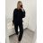 Sommer Tunika Kurzarm und lang gestreiften Rock Frauen (uni xs-m) ITALIENISCHE MODE IM119426 schwarz S / M