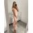 Šaty elegantní dlouhý rukáv dámské (S/M ONE SIZE) ITALSKÁ MÓDA IMM211535 weiß S/M