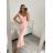 Šaty elegantní dlouhý rukáv dámské (S/M ONE SIZE) ITALSKÁ MÓDA IMM211535 weiß S/M