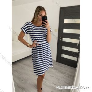 Kurzärmliges Sommerkleid aus Baumwolle für Damen (Einheitsgröße S/M) ITALIAN FASHION IM722253