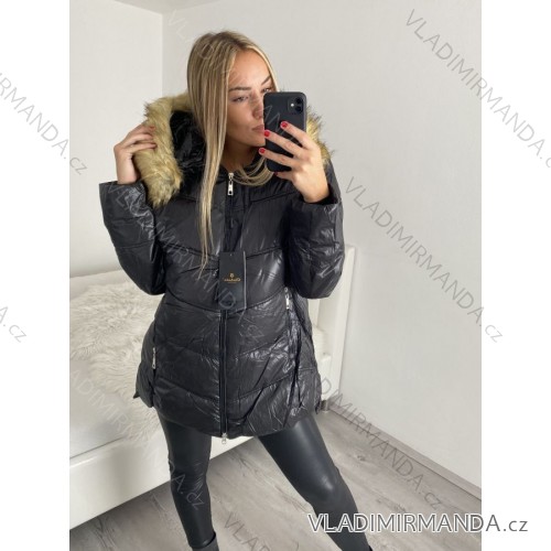 Damen Winterjacke Plus Size (44-52) POLISH FASHION PMWB22H-205-1 schwarz 50