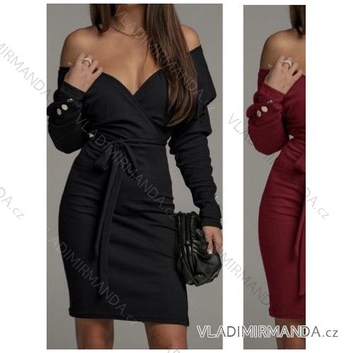 Šaty košilové dlouhý rukáv dámské (S/M ONE SIZE) ITALSKÁ MÓDA IMWB22192