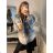 Kabát vlněný krátký jarní dlouhý rukáv dámský (S/L ONE SIZE oversize) ITALSKÁ MÓDA IMM21239a M / L blau