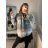 Kabát vlněný krátký jarní dlouhý rukáv dámský (S/L ONE SIZE oversize) ITALSKÁ MÓDA IMM21239a M / L blau