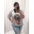 Damen Oversized Sleeve Zip Hoodie Langarm (M / L ONE SIZE) ITALIAN FASHION IM422PARIS