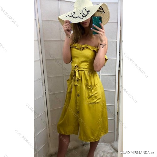 Sommerkleid mit nackten Schultern kurze Frauen (uni s / m) ITALIENISCHE MODA IM919488