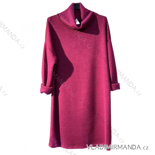 Šaty teplé s rolákem dlouhý rukáv dámské (S/M ONE SIZE) ITALSKÁ MÓDA IMM22UN6830