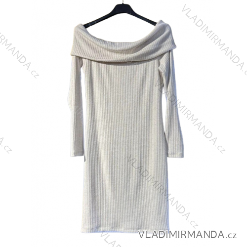 Šaty teplé dlouhý rukáv dámské (S/M ONE SIZE) ITALSKÁ MÓDA IMM22UN8379