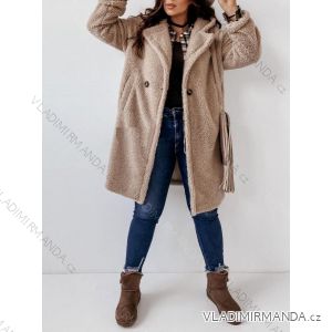 Kabát kožíšek teddy krátký dlouhý rukáv dámský (S/M ONE SIZE) ITALSKÁ MÓDA IMM201704