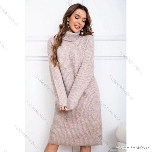 Strickkleid mit Rollkragen und langen Ärmeln für Damen (Einheitsgröße S/M) ITALIAN FASHION IMWC223598