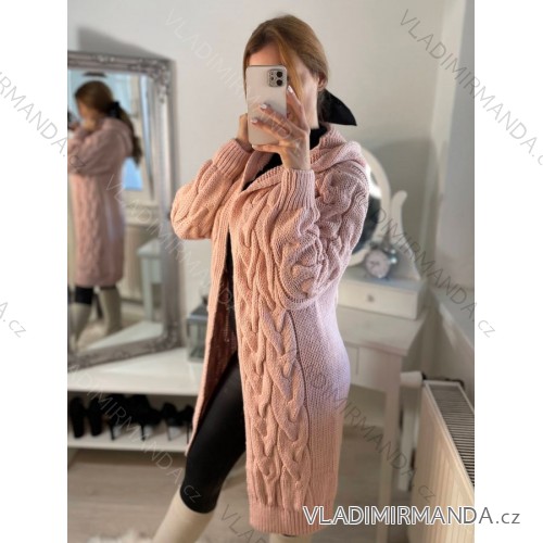 Dünner Oversize-Langarmpullover für Damen (Einheitsgröße M/L) ITALIAN FASHION IM422910 M / L pink