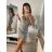 Šaty elegantní dlouhý rukáv dámské (S/M ONE SIZE) ITALSKÁ MÓDA IMM22SARA pink S/M