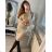 Langes Sommer-Kurzarmkleid für Damen (S /M ONE SIZE) ITALIAN FASHION IMWA22NG-2309