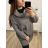 Svetr/Šaty dlouhý pletený s rolákem dlouhý rukáv dámský (3XL/4XL ONE SIZE) ITALSKÁ MÓDA IM4212773 Grau 3xl / 4xl