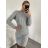 Damen Warmes Langarmkleid (L / XL ONE SIZE) ITALIAN FASHION IM421MIA