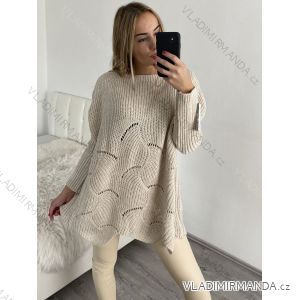 Svetr oversize dlouhý rukáv dámský (S/M/L ONE SIZE) ITALSKÁ MÓDA IMWB22328