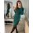 Langes Sommer-Kurzarmkleid für Damen (S / M ONE SIZE) ITALIAN FASHION IMWA22NG-2308 Smaragd S/M