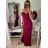 Šaty elegantní společenské na ramínka dámské (S/M ONE SIZE) ITALSKÁ MÓDA IM321608 Burgund S/M