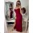 Šaty elegantní společenské na ramínka dámské (S/M ONE SIZE) ITALSKÁ MÓDA IM321608 Burgund S/M