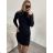 Šaty úpletové teplé s rolákem dlouhý rukáv dámské (S/M ONE SIZE) ITALSKÁ MODA IMB22360 S/M orange