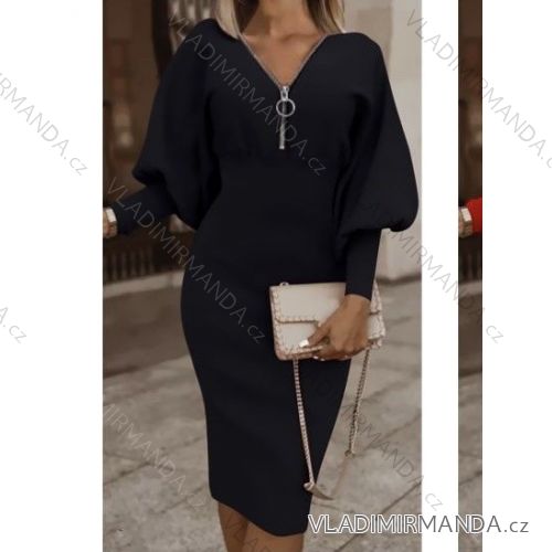 Šaty košilové dlouhý rukáv dámské (S/M ONE SIZE) ITALSKÁ MÓDA IMWB22192