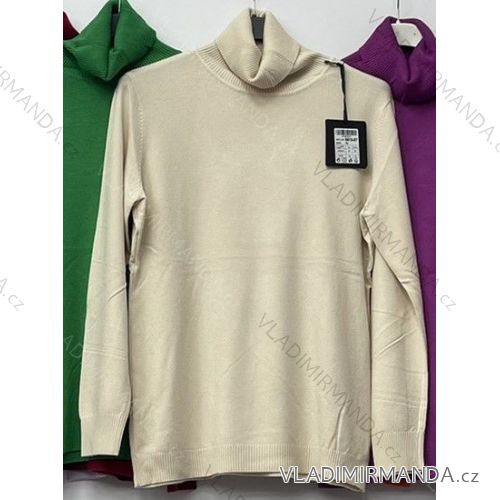 Gestrickter Rollkragen-Langarmpullover für Damen in großen Größen (XL/2XL ONE SIZE) ITALIAN FASHION IMWAA223656