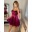 Šaty letní na ramínka dámské (S/M ONE SIZE) ITALSKÁ MÓDA IMPLS229027 S/M Fuchsie