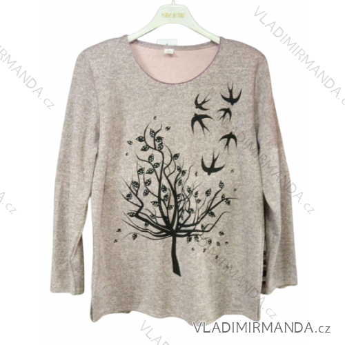 Langärmlige Tunika-Bluse für Damen in Übergröße (l-4xl) L.G.M. Polnische Mode LGM22BIRD