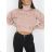 Svetr pletený dlouhý rukáv dámské (S/M ONE SIZE) ITALSKÁ MÓDA IMWAA223623